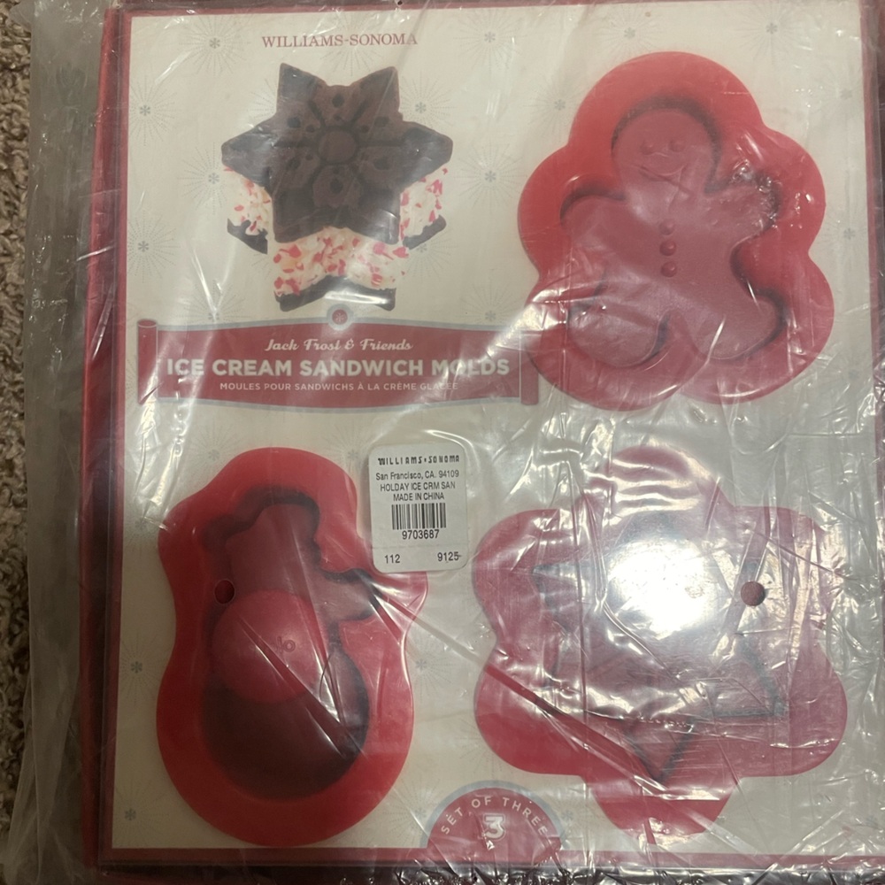 Williams Sonoma Red Ice Cream Sandwich Molds